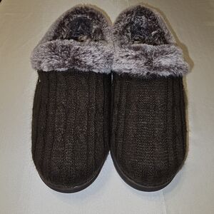 Bobs From Skechers Brown Faux Fur Slippers